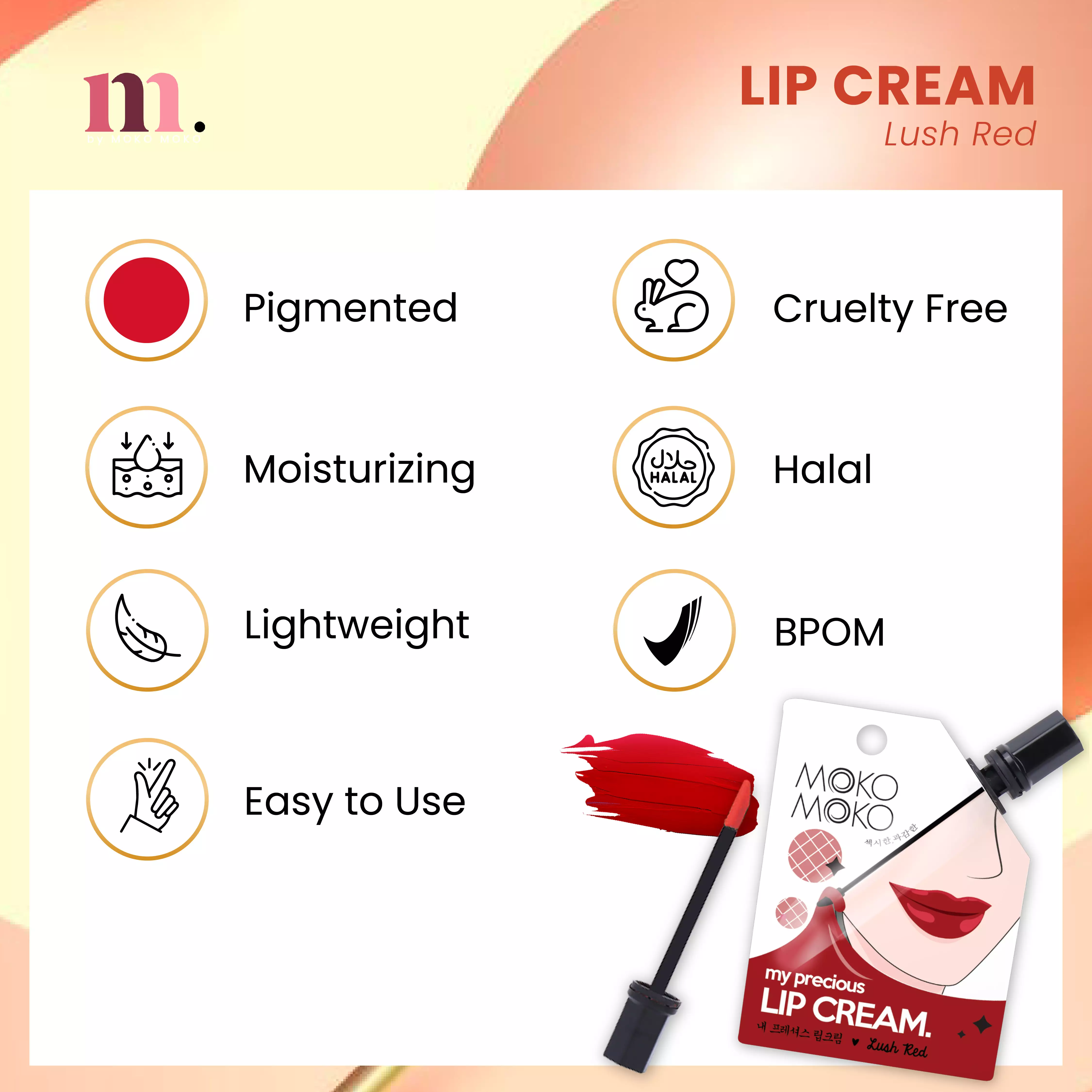 Moko Moko My Precious Lip Creme - Lush Red