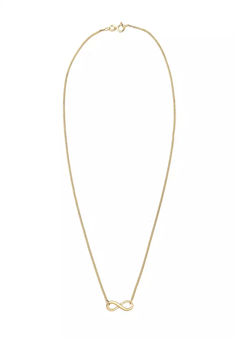 Kalung Perhiasan Perak 925 Wanita Infinity Eternity Symbol Gold Plated
