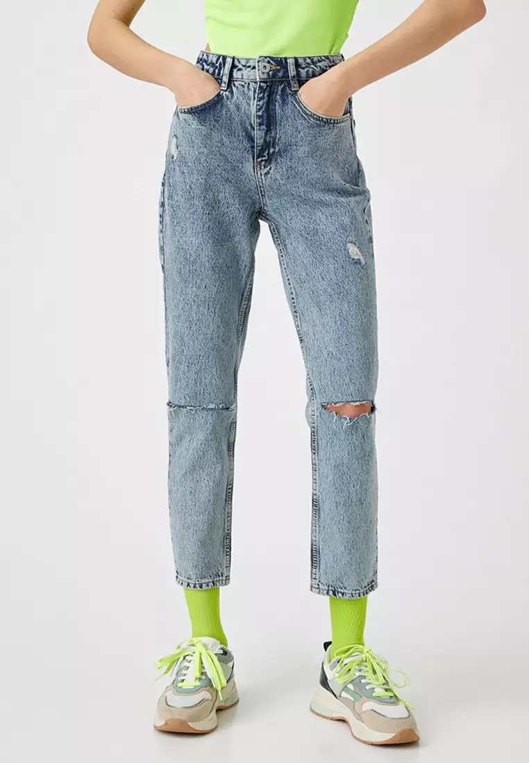 Buy KOTON High Waist Ripped Jeans Series Online