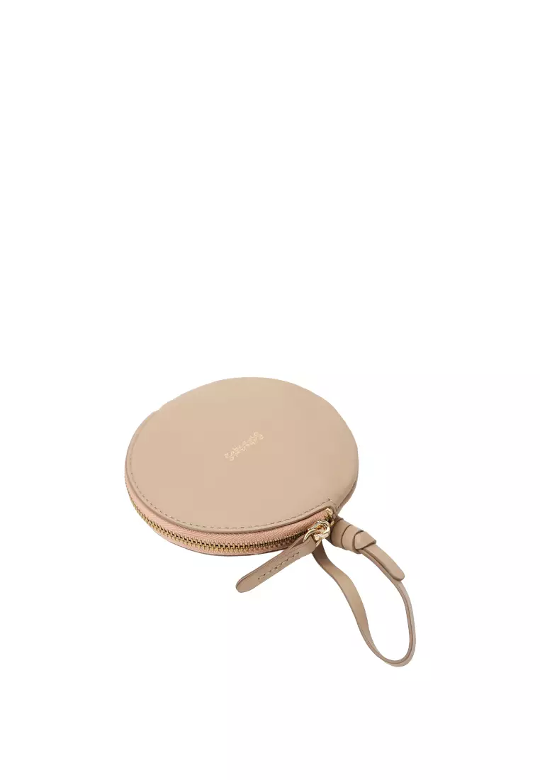 Strap Round Zip Card Case - Toffee
