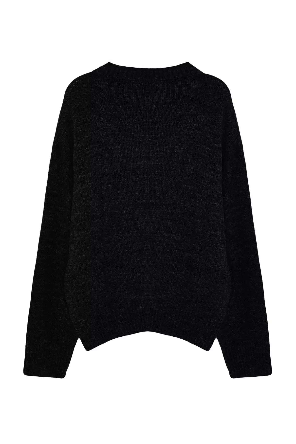 Black Wide Pattern Crew Neck Knitwear Sweater TWOAW25KZ00168