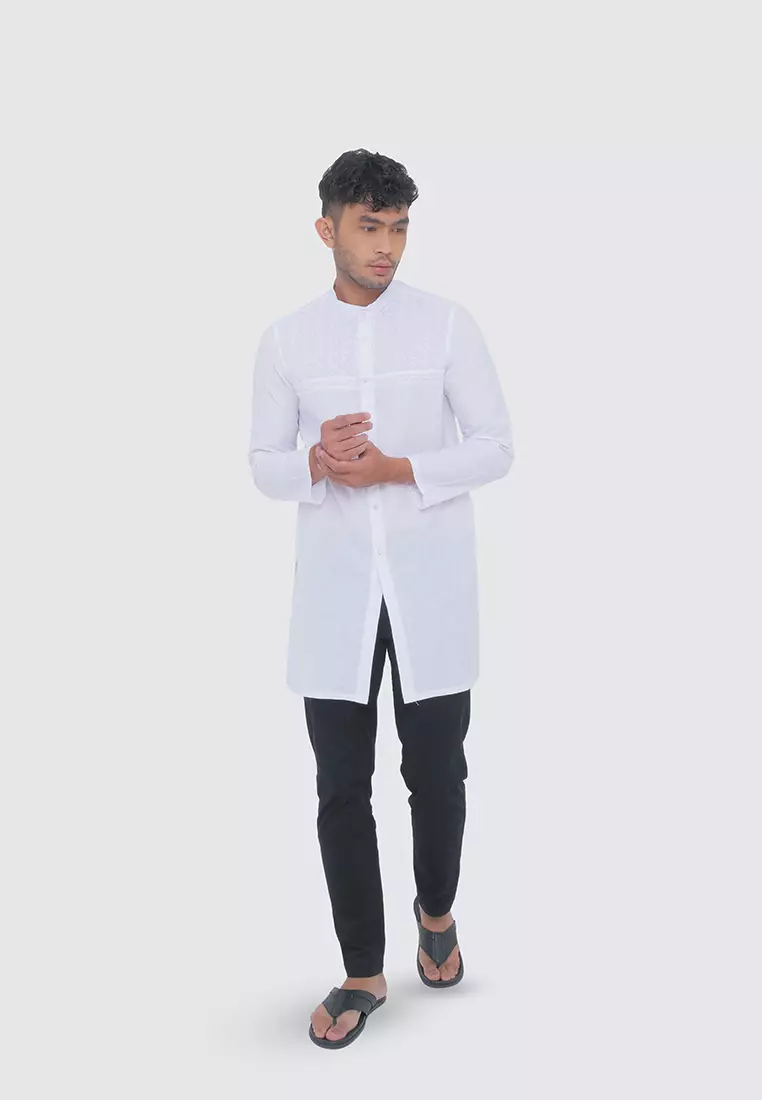 MOC Gamis Pria Lengan Panjang VLADIMIR - WHITE