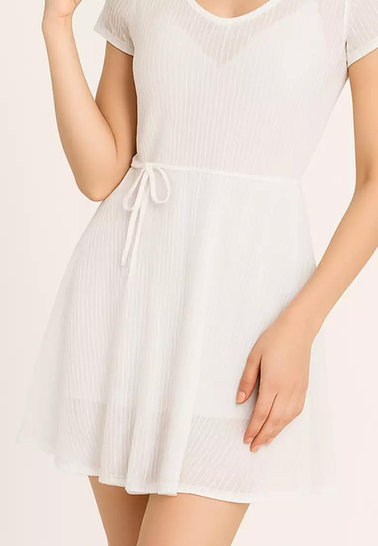 Juliet Mesh Swimdress – Korean Style Swimsuit with Padded Bra | Elegant Modest Swimwear for Women