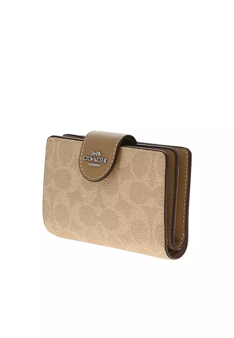 Medium Corner Zip Wallet In Signature Canvas Cw786