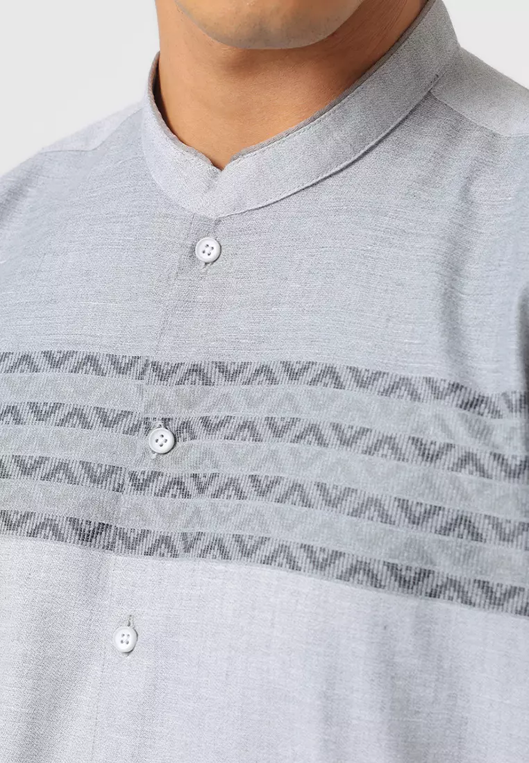 Kemeja Koko Pria Lengan Panjang Baju Muslim Pria MUSA GREY