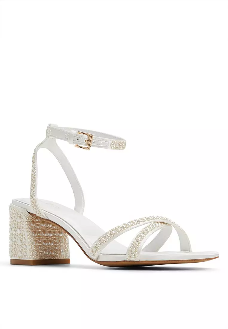 Bouclettie Pearl Sandal Block Heels