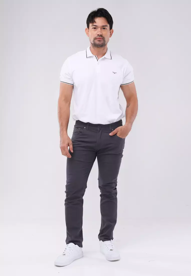 Colored Long Pants Slim Tapered Stretch
