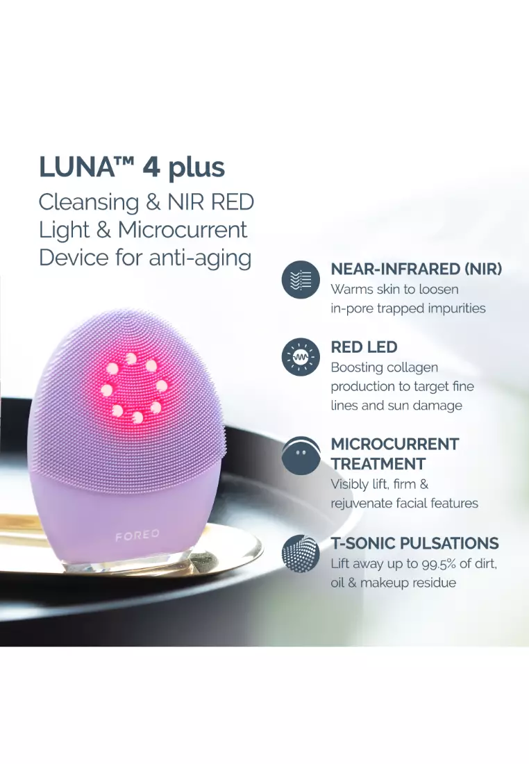 LUNA 4 plus Near-Infrared & Red LED Light Heated Cleansing Device with Toning Microcurrent Massage - Normal