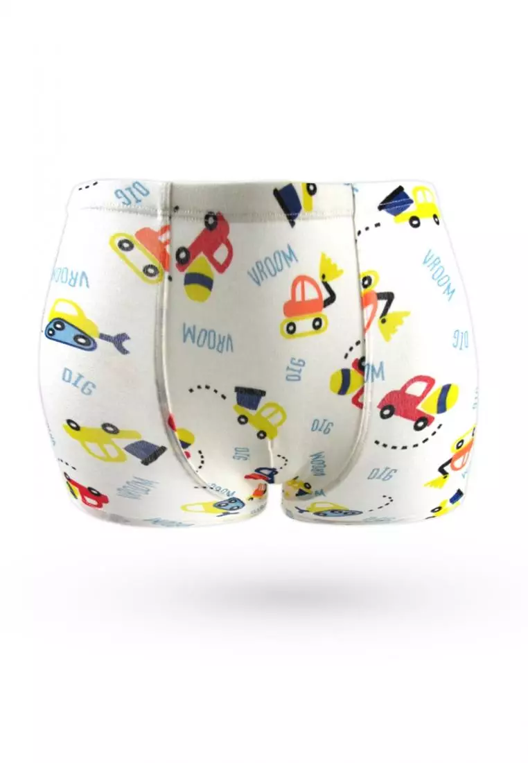 Celana Dalam Boxer Anak Laki Premium 3 Pcs Print Mobil Flykids Underwear FK 3161