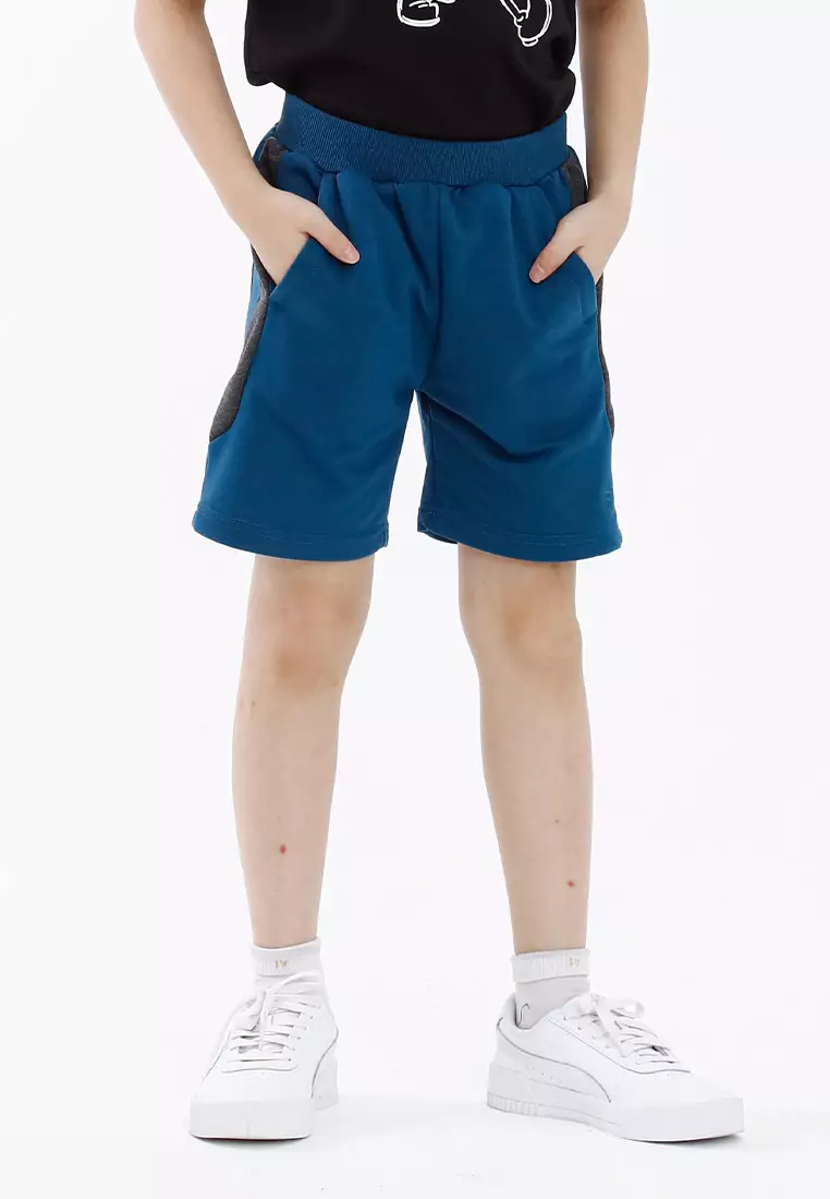Forest Kids Shorts Unisex Cotton Terry Boy Girl Short Pants Kids l Seluar Pendek Budak Lelaki Perempuan - FK6504-30DkBlue