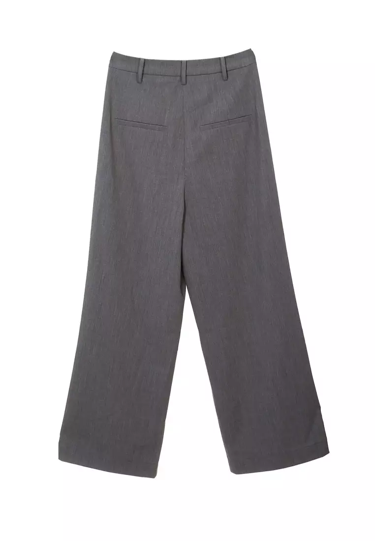 Basic Wide Leg Grey Pants