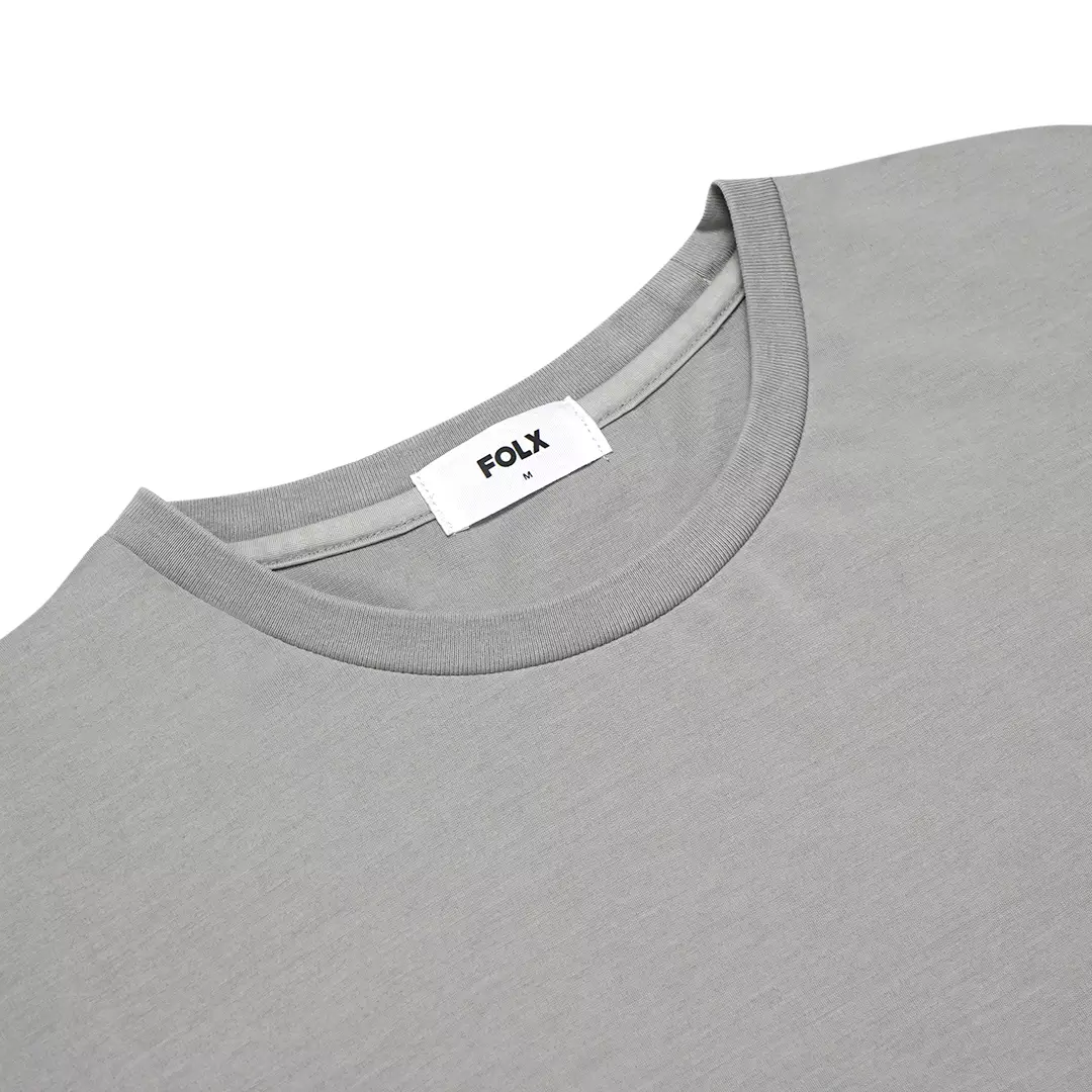 Jual FOLX Oversize Fit Mercerised Cotton T-Shirt Grey Original