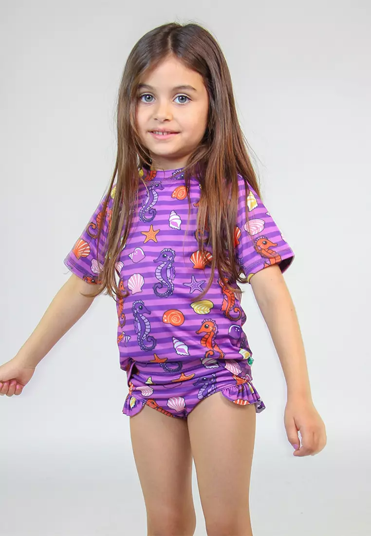 UV50 t-shirt for children with seahorses
