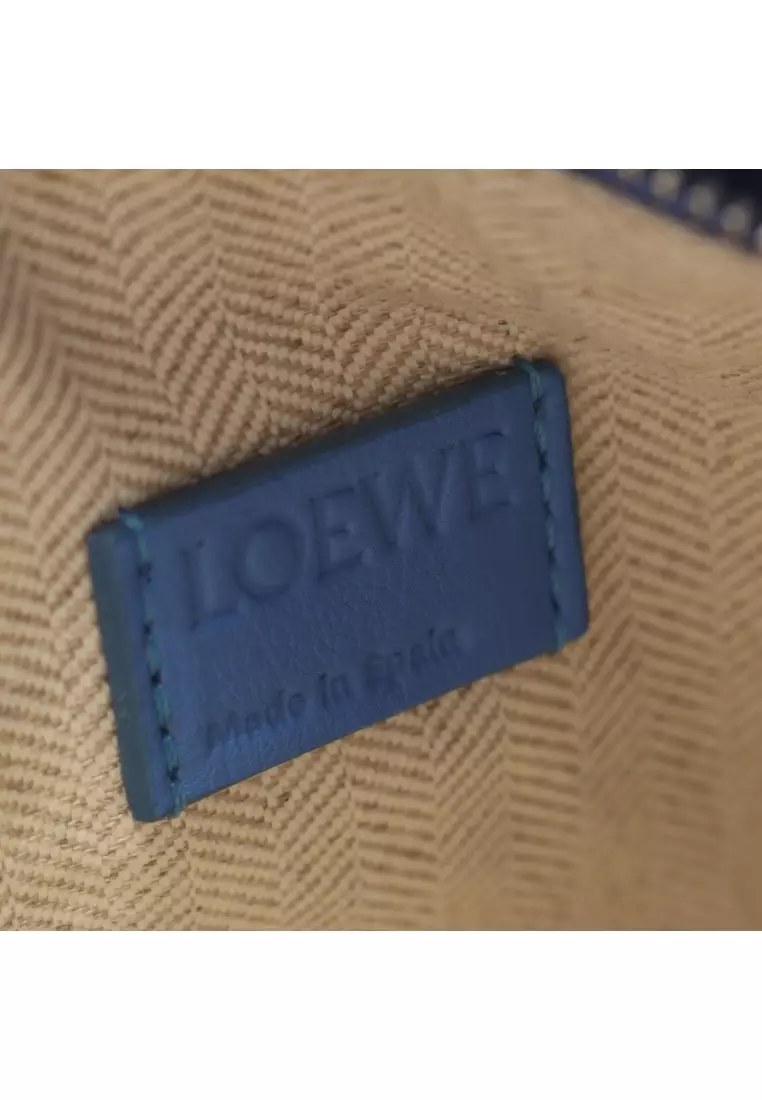 Pre-Loved LOEWE puzzle bum bag mini body bag leather blue