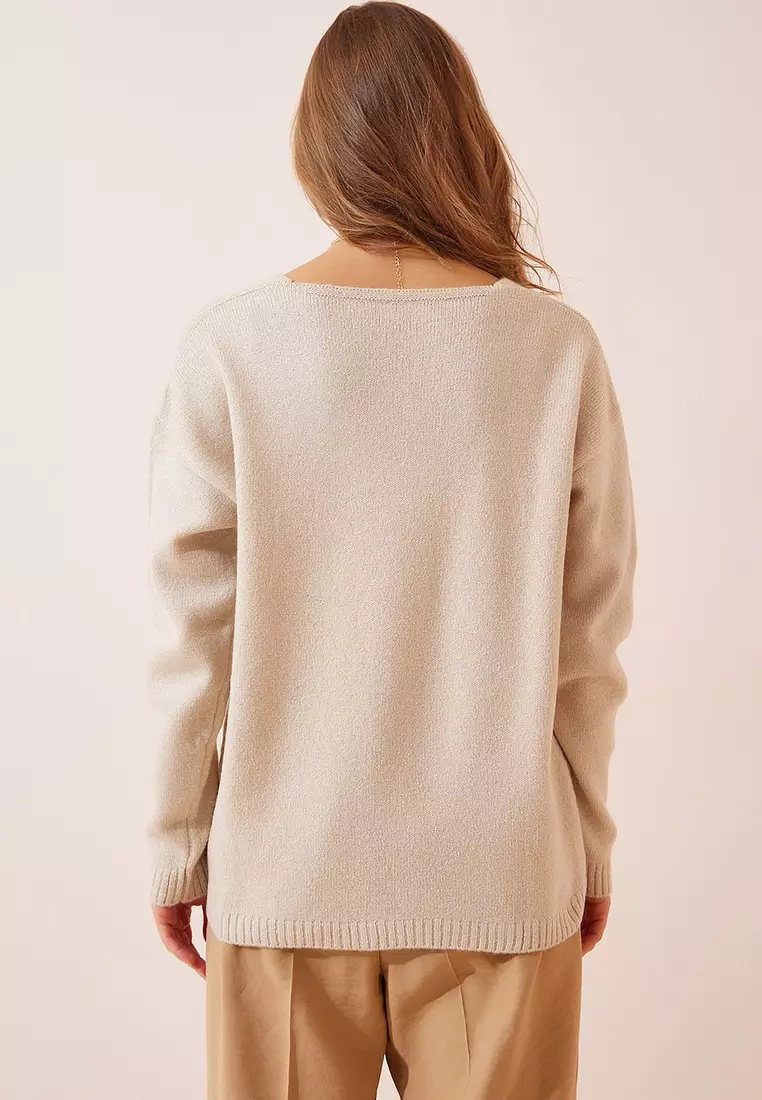 V-Neck Knitwear Sweater