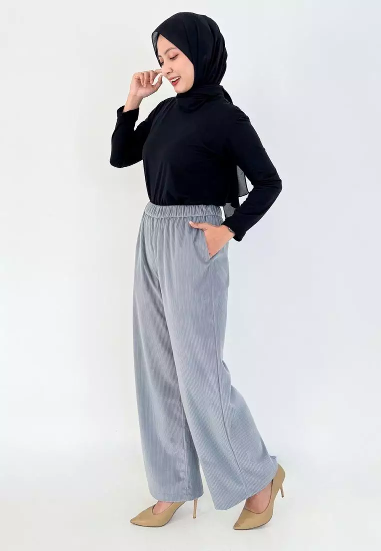 Eva Pants (Celana Corduroy) Panjang 102 cm - Abu Abu