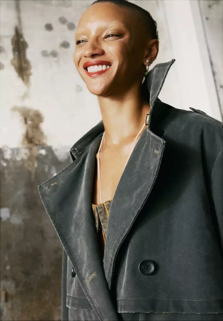 TRENCH COAT LEATHER EFFECT