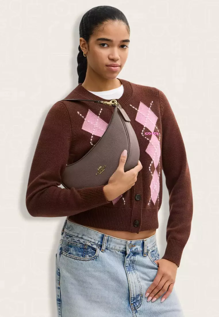 Coach Aria Shoulder Bag Dark Stone