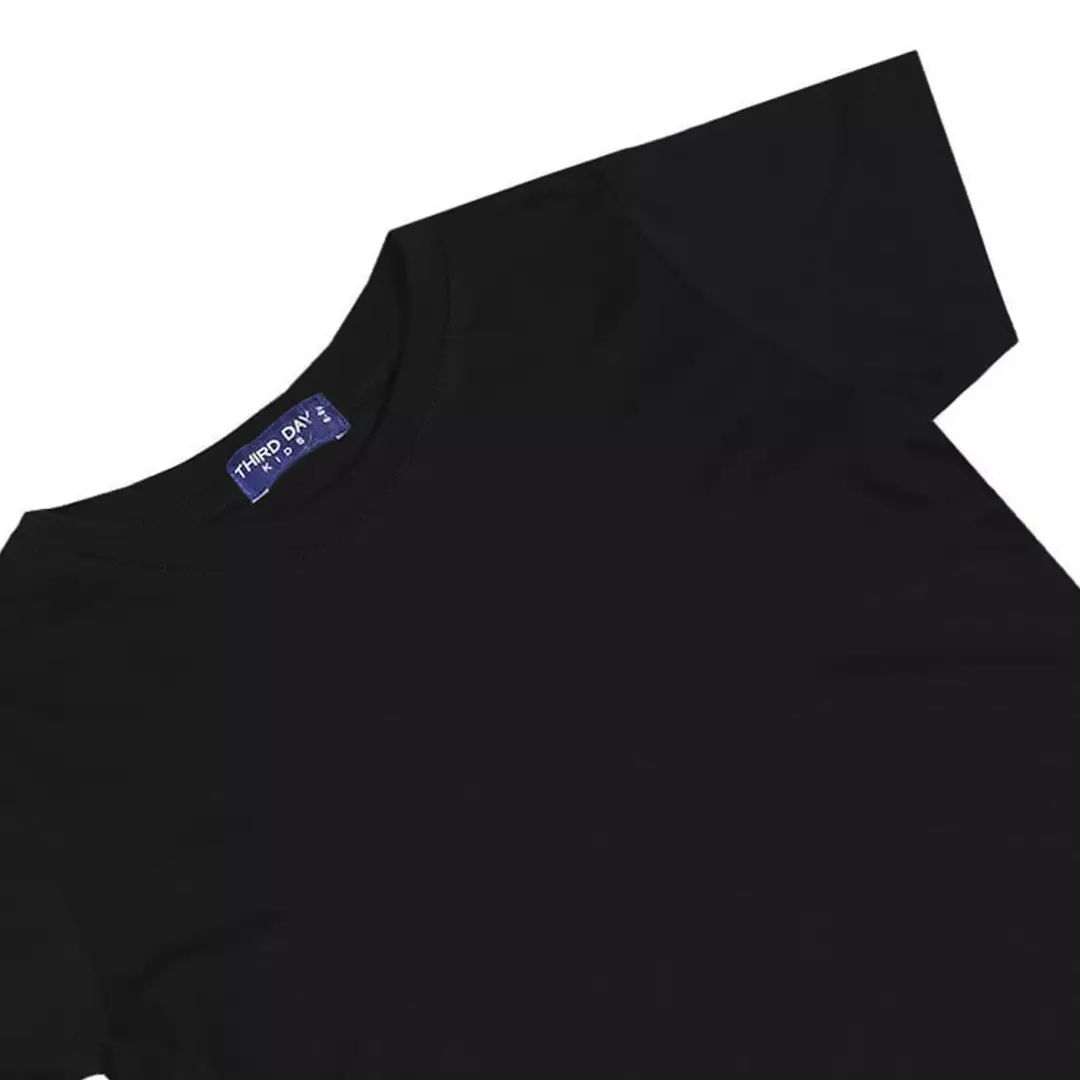 KU030 kaos anak boy girl polos hitam