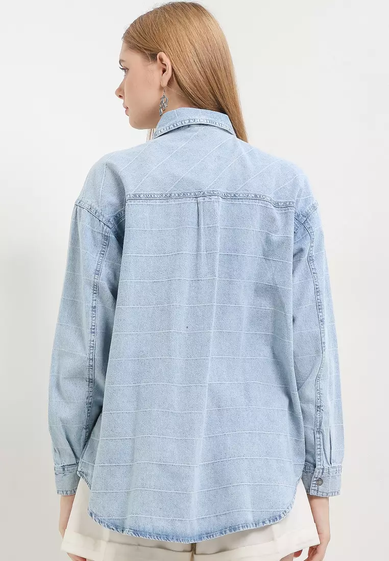 Amaretta Stripe Ls Denim Shirt
