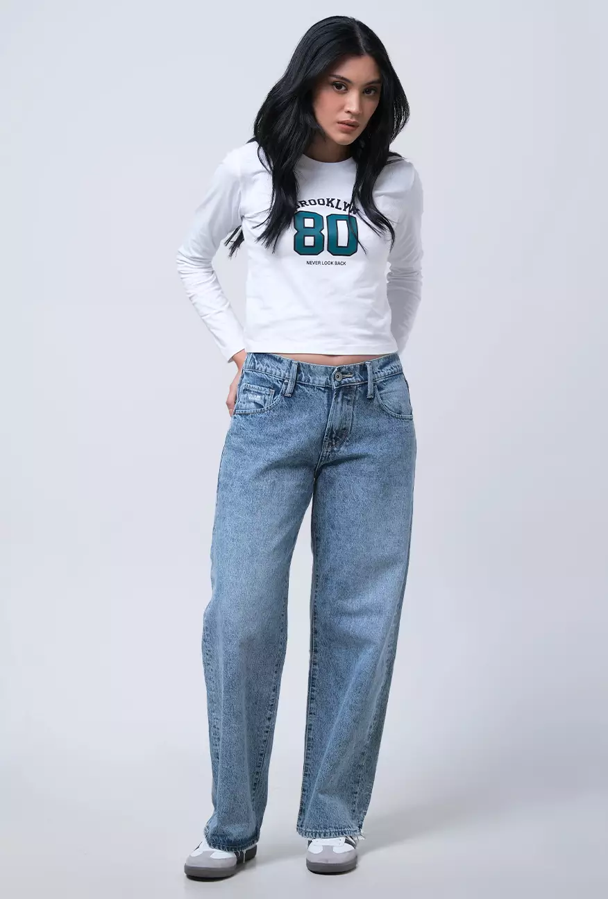 Celana Jeans Wanita Loose K2 Series Light Blue