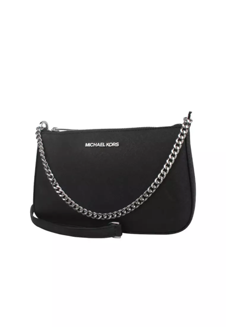 Jet Set Medium Saffiano Leather Crossbody Bag In Black 35S0STVU6L