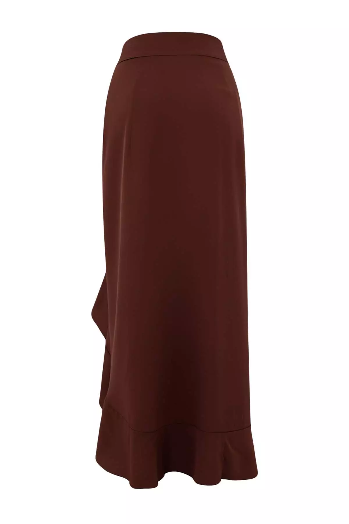 Brown Woven Flounce Maxi Beach Skirt Tbess19Wv4