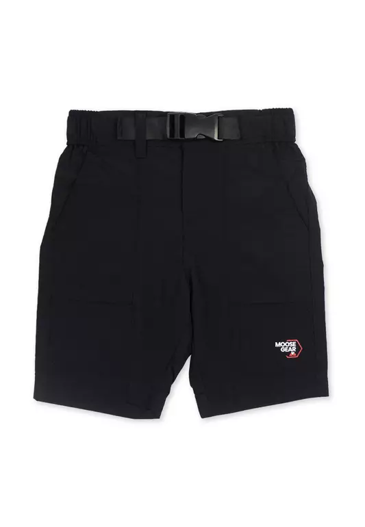 Boys Nylon Cargo Jogger Short with Print Details