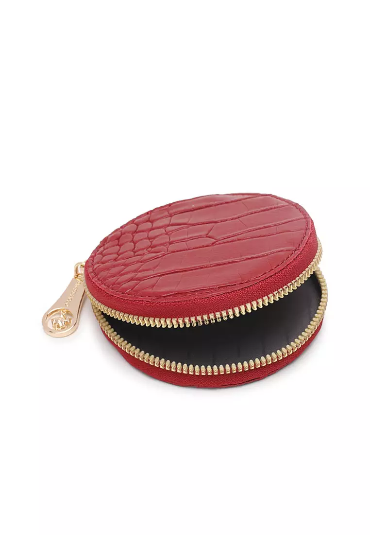 Women's 3-in-1 Handbag with Pouch & Purse (3-in-1 Tas Wanita & Dompet Wanita) - Merah