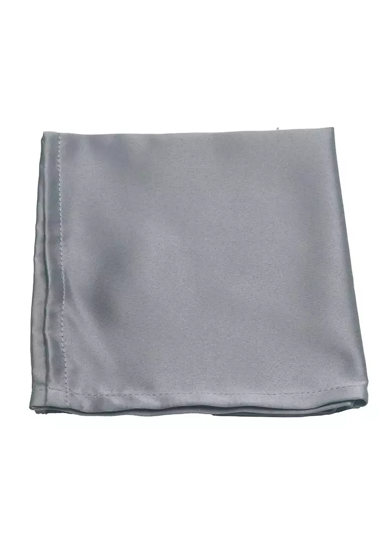 Houseofcuff Dasi Kupu Bowtie Pocket Square Saputangan Abu Abu A06