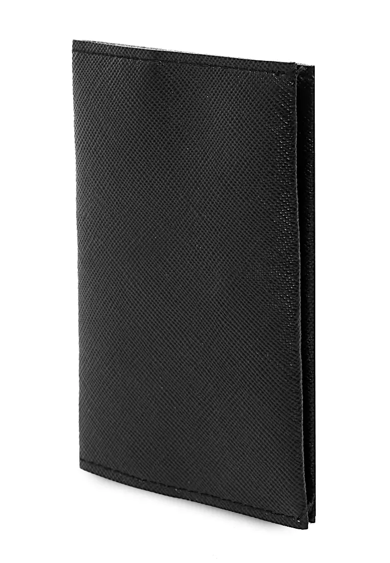 Dompet Mini Motif Polos Detail Snap Kancing Card Wallet Design Simple - Hitam