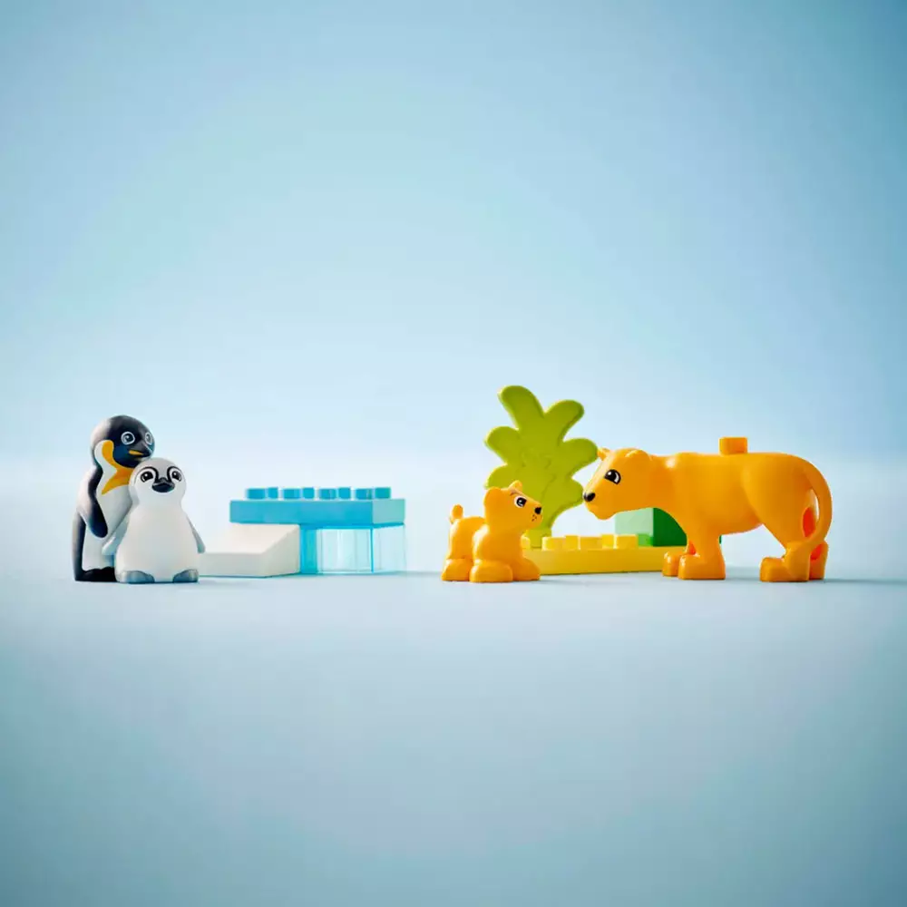LEGO DUNPLO WILD ANIMAL FAMILIES PENGUINS & LIONS SET 65 PCS 10442 - MIX
