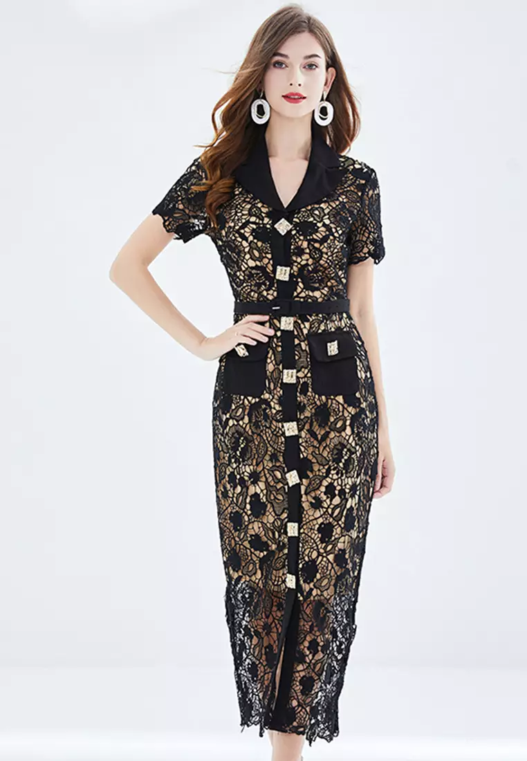 Buy Sunnydaysweety 2025 New Summer French Lace Hollow Out Elegant and ...