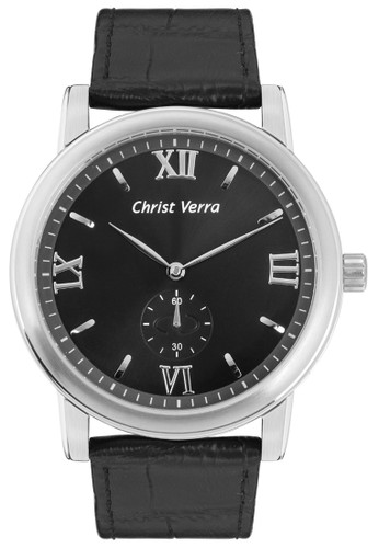 Christ Verra Fashion Men's Watch CV 52049G-21 BLK/BLK Black Silver Leather