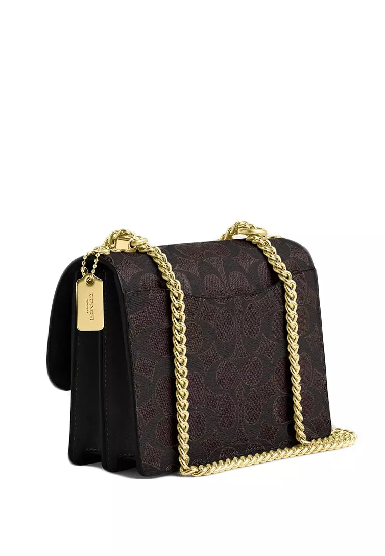 Mini Klare Crossbody Bag In Signature Canvas - Walnut Black