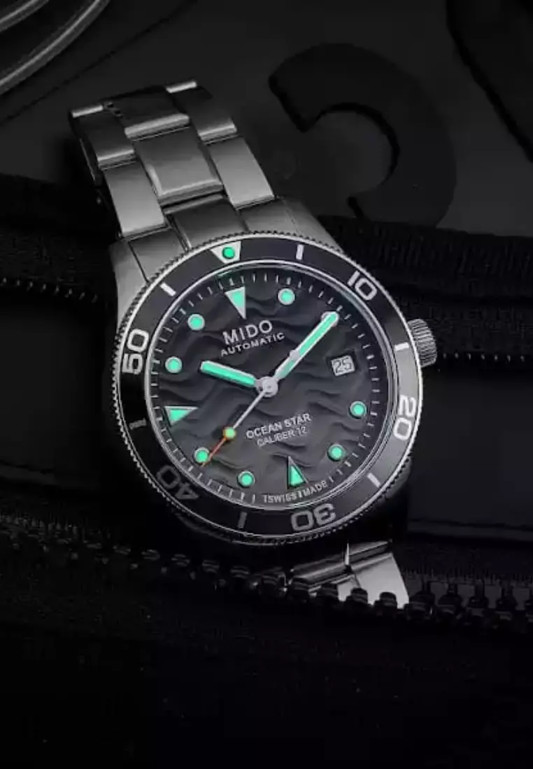 MIDO 瑞士美度 Ocean Star 39 領航者繫列逐浪灰色漸層錶盤精鋼錶帶潛水機芯腕錶 M0269071106100