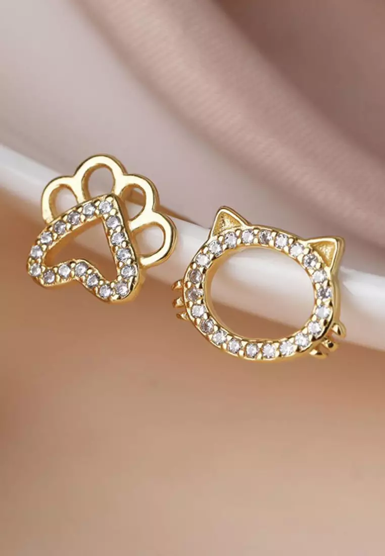 Cat head sale earrings