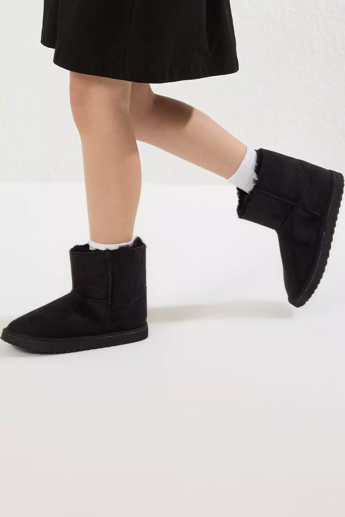 Black Flat Sole Big/Small Girls' Kids Boots Takaw25Bo00066