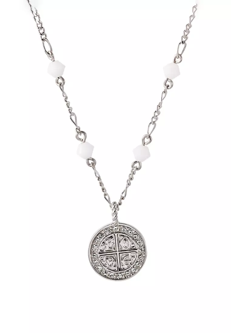 Platinum deals rosary necklace