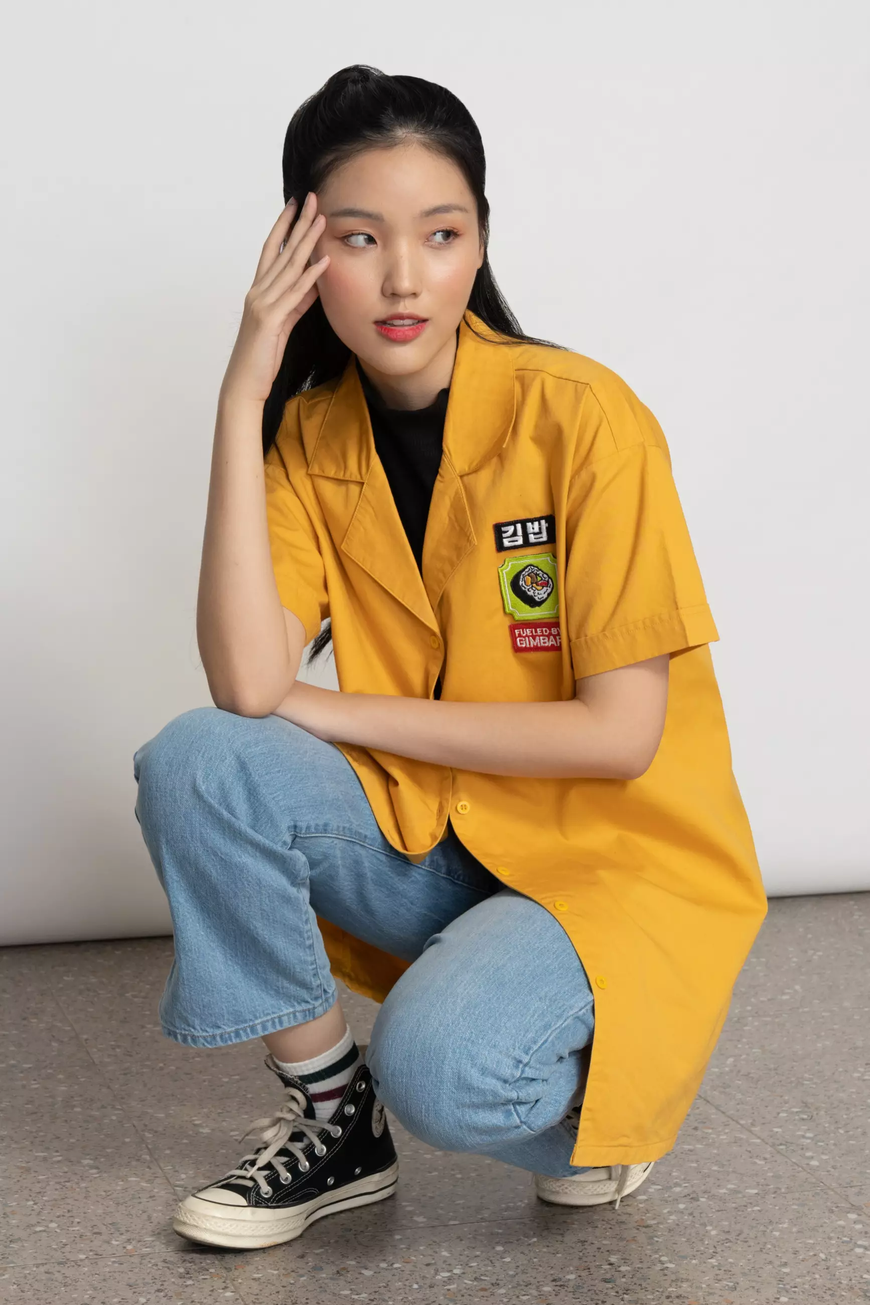 Kemeja Wanita Kimbab Jiyun Mustard