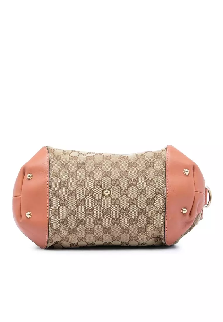 Pre-Loved Gucci Gg Canvas Heart Bit Satchel