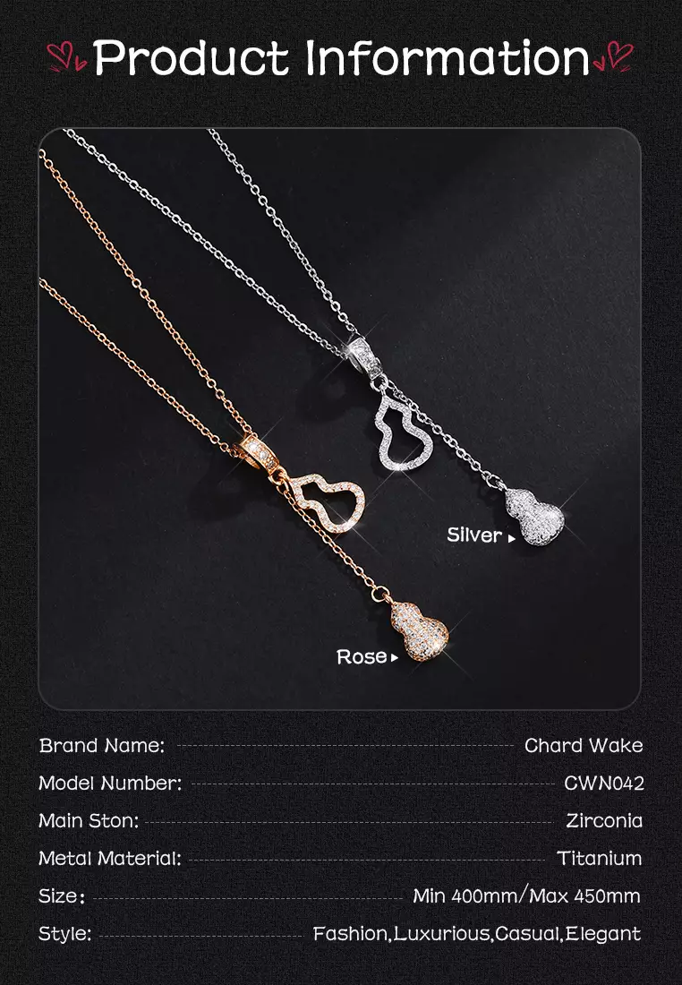 Kalung Wanita Original N042 Gourd Design Titanium Anti Luntur Perhiasan Cewek Korea Fashion rose