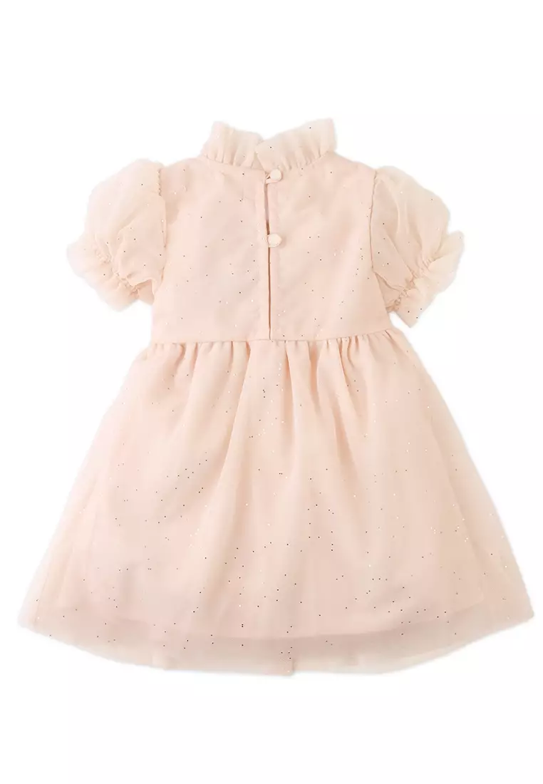 Baby Melissandre Puff Sleeved Dress With Back Ribbon