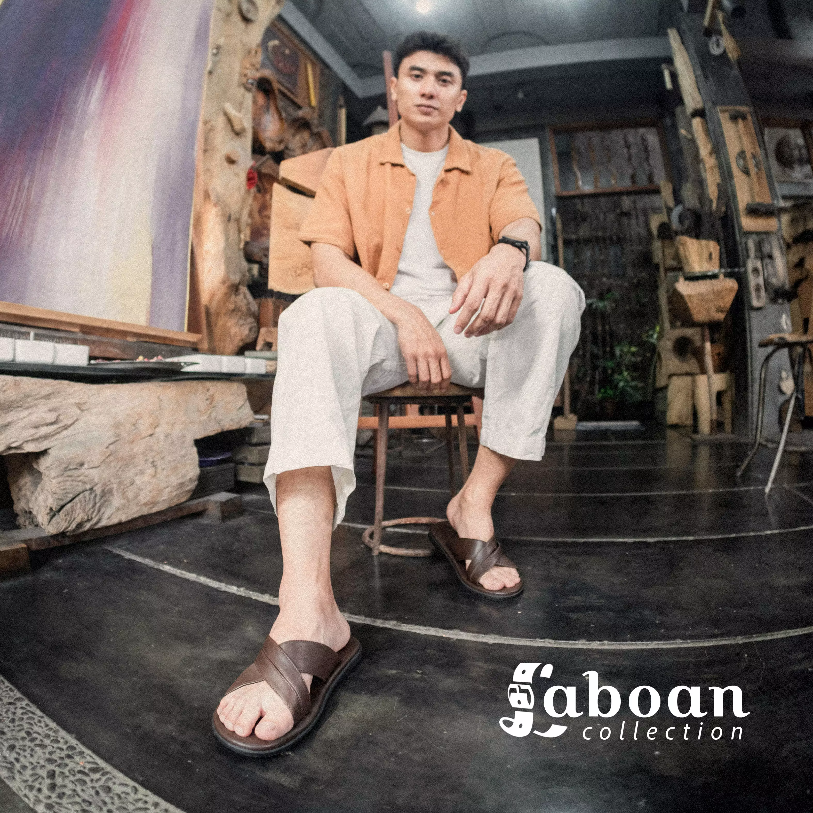 Marhadi Sandal Kulit Pria Sendal Cowok - Laboan Cross