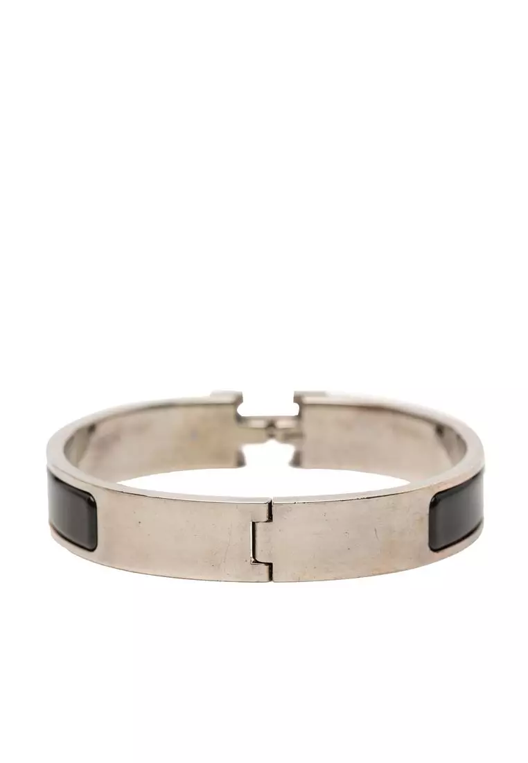 Pre-Loved Hermès Narrow Enamel Clic H Bracelet Pm