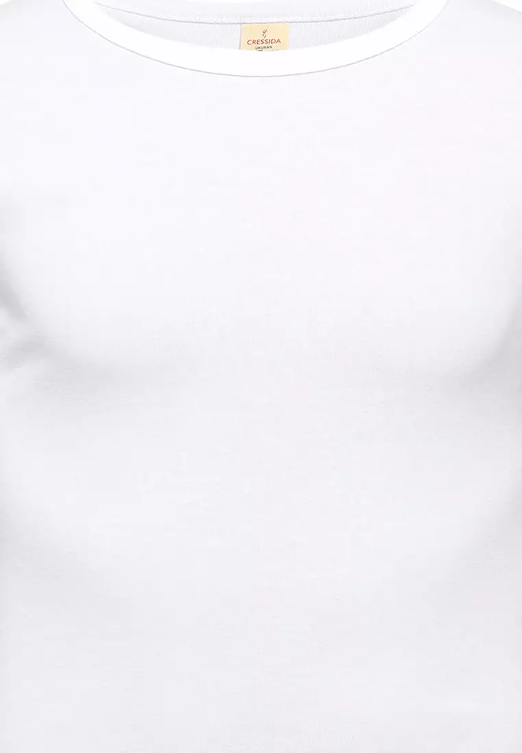 Short Tshirt Rib With Basic Round Neck