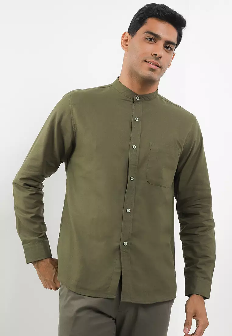 Ossu Green Olive Longsleeve Ciangi Shanghai Shirt