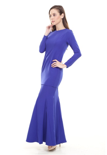 Buy Rina Kurung in Royal Blue from Rina Nichie Basic in Blue at Zalora