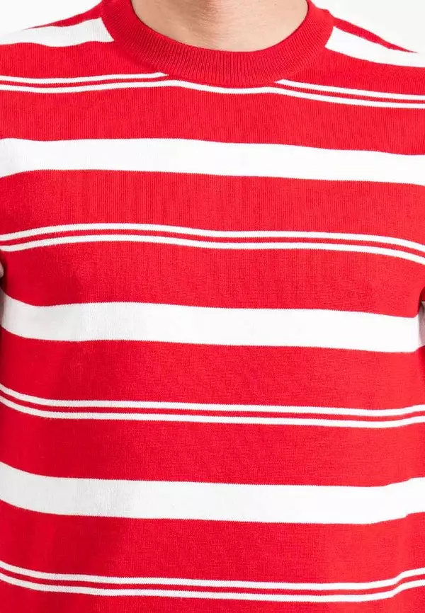 Forest Fancy Knitted Round Neck T Shirts Men Sweater Men Knitwear - 621349-51Red