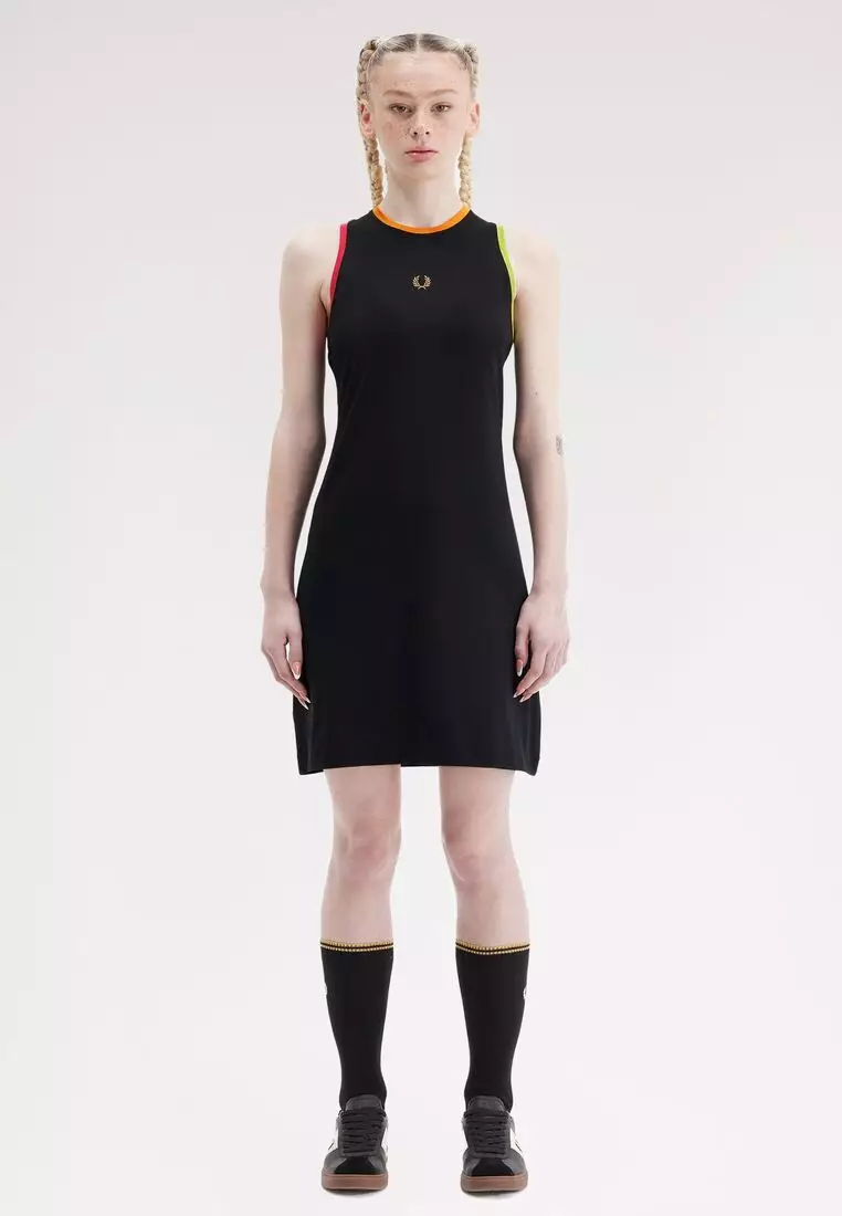 Buy FRED PERRY Fred Perry D9179 Racerback Black Tennis Dress